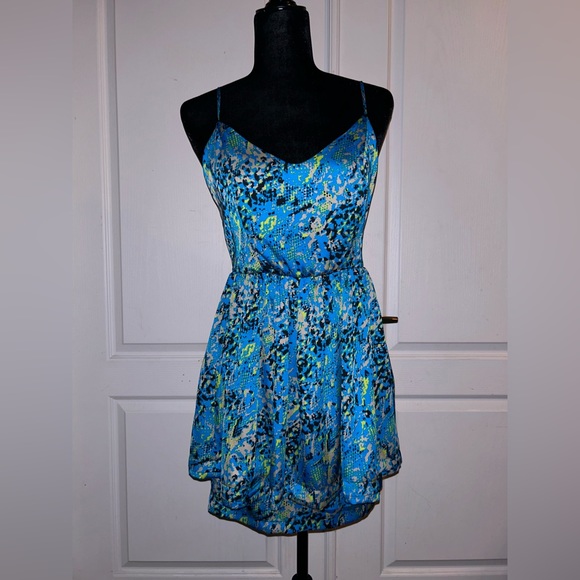 Metropark - 80’s Style Neon Snakeprint Silky Dress - Women’s Size Medium - Picture 1 of 3